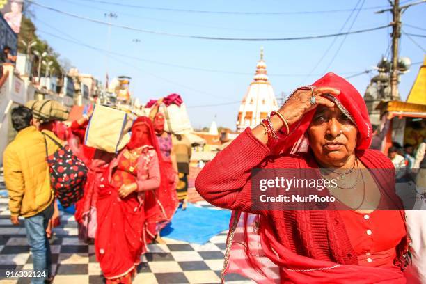 Women visit at Har ki Pauri in Haridwar, Uttrakhand, India on 8th Feb ,2018.According to hindu culture Har ki Pauri one of the famous ghat and Ganga...