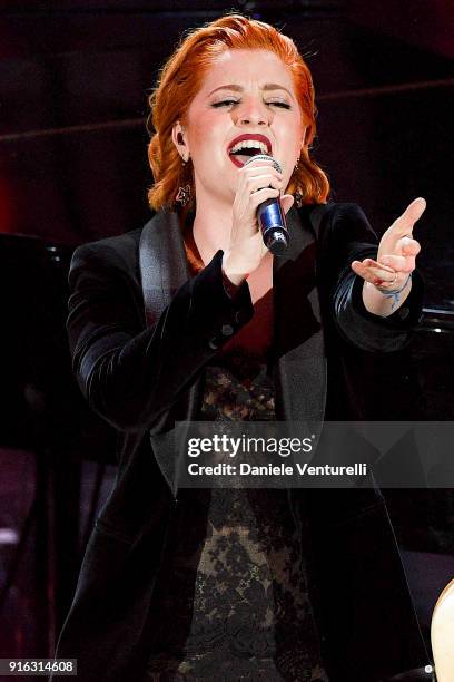 Noemi attends the fourth night of the 68. Sanremo Music Festival on February 9, 2018 in Sanremo, Italy.