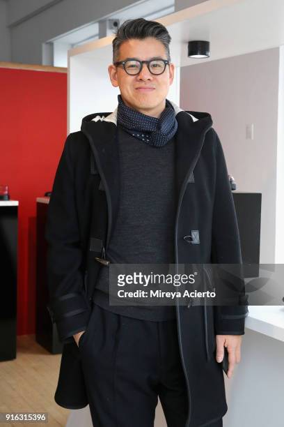 Designer Peter Som attends the Paul Andrew presentation during New York Fashion Week: The Shows at Ramscale Studio on February 9, 2018 in New York...