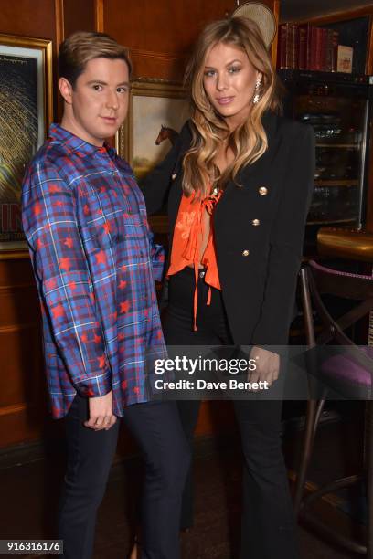 Valentine Sozbilir and Frankie Gaff attend Valentine Sozbilir's 21st birthday dinner at Albert's Club on February 9, 2018 in London, England.