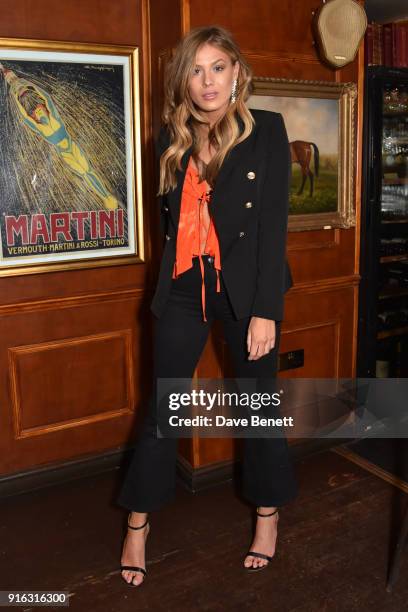 Frankie Gaff attends Valentine Sozbilir's 21st birthday dinner at Albert's Club on February 9, 2018 in London, England.