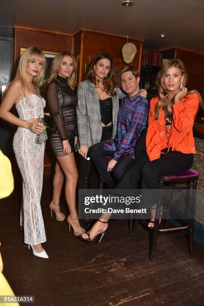 Lottie Moss, Tiffany Watson, Emily Blackwell; Valentine Sozbilir and Frankie Gaff attend Valentine Sozbilir's 21st birthday dinner at Albert's Club...