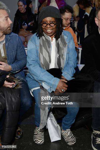 Actor Whoopi Goldberg attends the Chromat AW18 front row during New York Fashion Week at Industria Studios on February 9, 2018 in New York City.