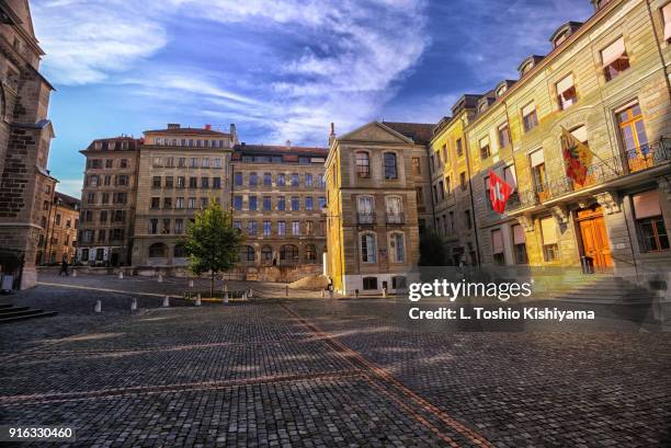 old town geneva, switzerland - ginevra foto e immagini stock