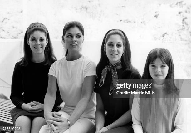 The daughters of Dean Martin, Gail Martin, Claudia Martin , Deana Martin and Gina Martin pose for a portrait circa 1966 in Los Angeles, California.