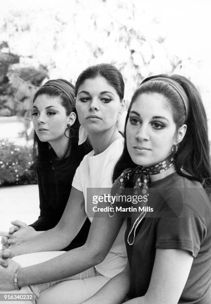 The daughters of Dean Martin, Deana Martin, Claudia Martin and Gail Martin pose for a portrait circa 1966 in Los Angeles, California.