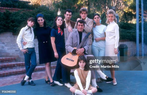 Ricci Martin , Gail Martin, Deana Martin, Craig Martin, Dean-Paul Martin , Claudia Martin Jeanne Martin , Dean Martin and Gina Martin pose for a...