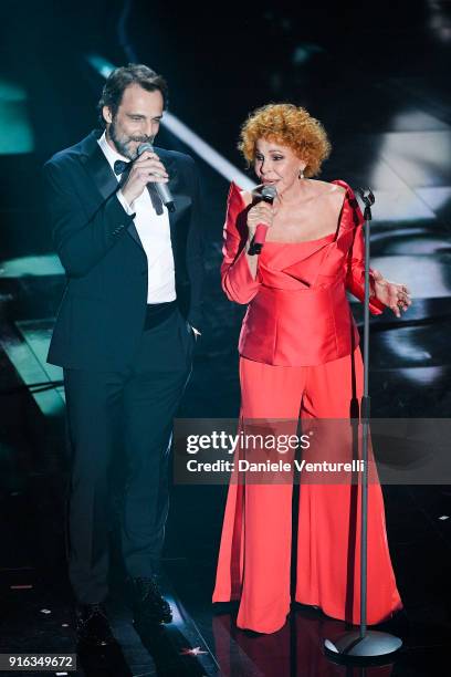 Alessandro Preziosi and Ornella Vanoni attend the fourth night of the 68. Sanremo Music Festival on February 9, 2018 in Sanremo, Italy.