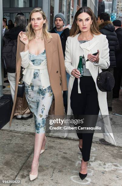 Actors Sara Foster and Elizabeth Chambers are seen leaving the Brock Collection during New York Fashion Week: The shows at Gallery II at Spring...