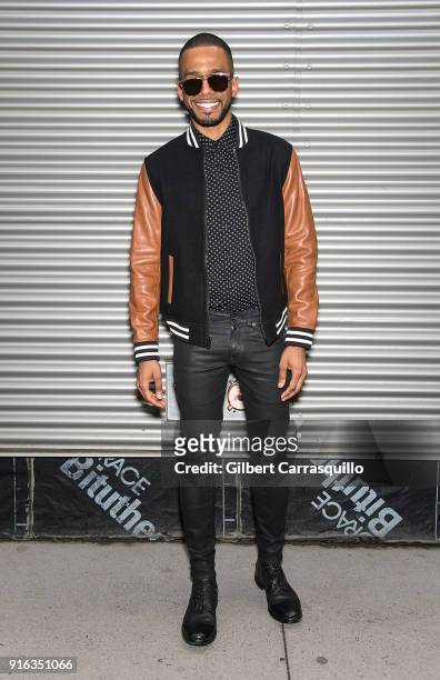 Actor Eric West is seen arriving at the Concept Korea fashion show during New York Fashion Week: The Shows at Gallery I at Spring Studios on February...