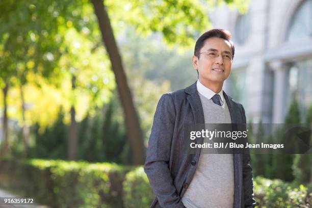 confident businessman looking at view - angel investor stock pictures, royalty-free photos & images