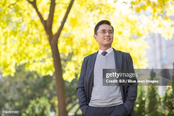confident businessman looking at view - angel investor stock pictures, royalty-free photos & images