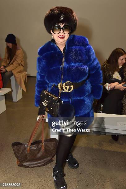 Designer Rosemary Ponzo attends the Matthew Adams Dolan front row during New York Fashion Week Presented by Made at Gallery II at Spring Studios on...