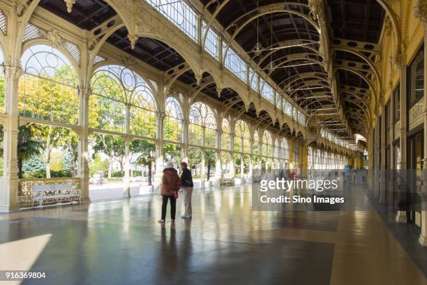 spa colonnade in marianske lazne, karlovy vary region, czech republic - colonnade stock pictures, royalty-free photos & images