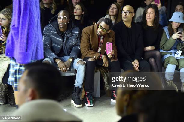 Recording artists Young Paris and Fabolous attend the Matthew Adams Dolan front row during New York Fashion Week Presented by Made at Gallery II at...
