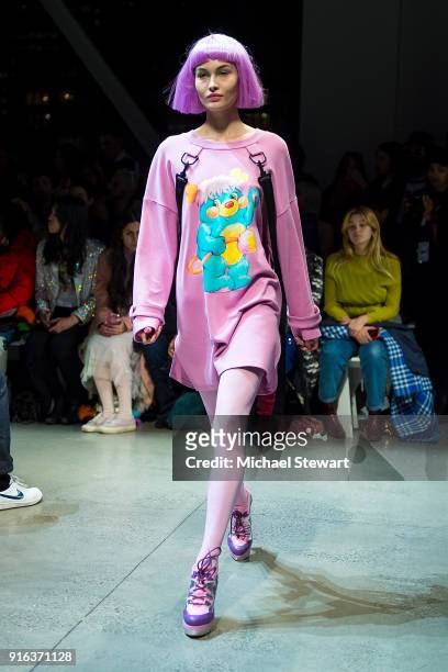 Grace Elizabeth walks the runway during the Jeremy Scott fashion show during New York Fashion Week: The Shows at Gallery I at Spring Studios on...