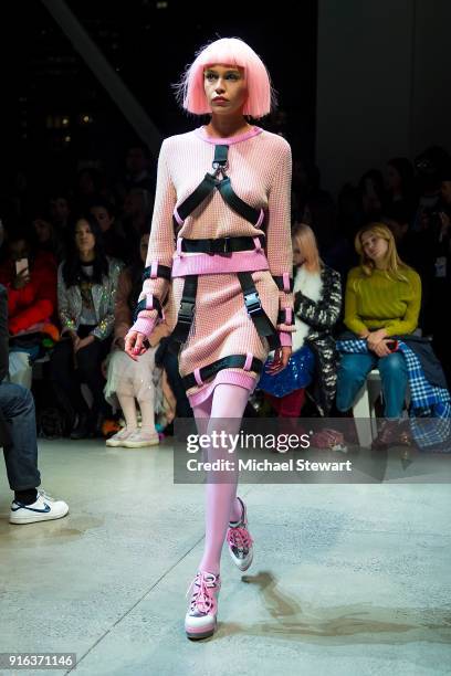 Stella Maxwell walks the runway during the Jeremy Scott fashion show during New York Fashion Week: The Shows at Gallery I at Spring Studios on...