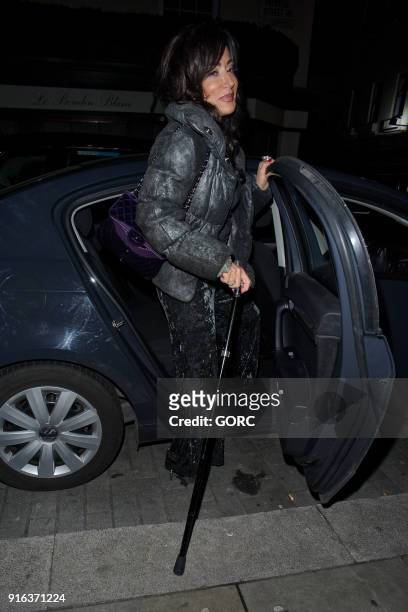 Nancy Dell'Ollio leaving Lou Lou's private club Mayfair on February 9, 2018 in London, England.