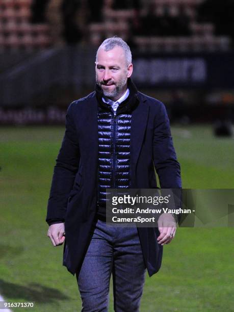 Cambridge United manager Shaun Derry during the Sky Bet League Two match between Cambridge United and Lincoln City at Abbey Stadium on February 9,...