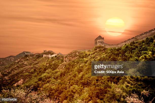 great wall in chengde, hebei, china - chengde stock pictures, royalty-free photos & images