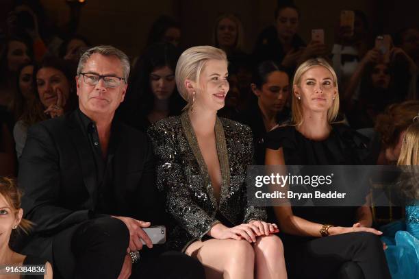 Peter Cook, Ireland Baldwin and Kristen Taekman attend the NYFW Sherri Hill Runway Show on February 9, 2018 in New York City.