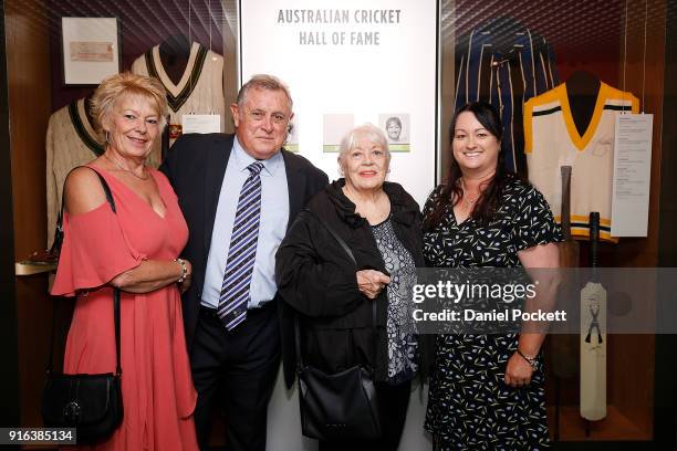 Representing Norm O'Neill Lindsey Shearer, Gwen O'Neill & Mark O'Neill, along with Karen Rolton pose for a photo during the Cricket Hall of Fame...