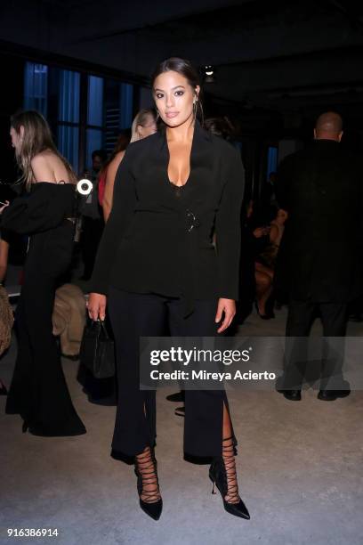 Model Ashley Graham poses at the Cushnie Et Ochs front row during New York Fashion Week: The Shows at Pier 17 on February 9, 2018 in New York City.