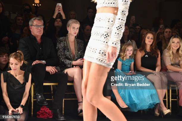 Peter Cook, Ireland Baldwin, Lucy Jenkins, Cara Mund, Torri Webster and Madison Pettis attend the NYFW Sherri Hill Runway Show on February 9, 2018 in...