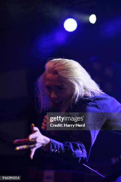 Theresa Jarvis of Yonaka performs at Pyramids Plaza on February 9, 2018 in Portsmouth, England.