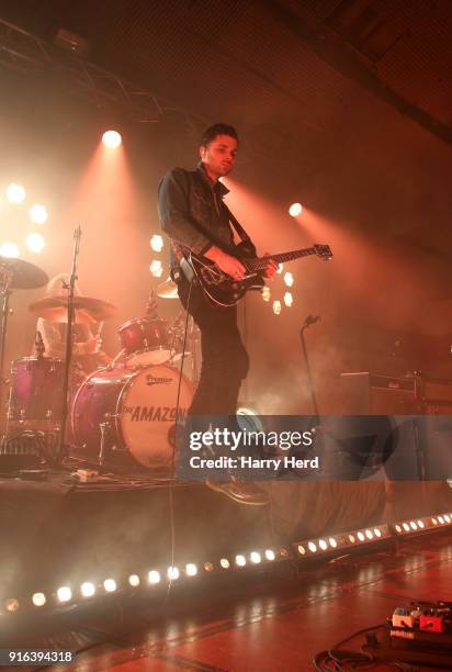 Chris Alderton and Joe Emmett of The Amazons perform at Pyramids Plaza on February 9, 2018 in Portsmouth, England.