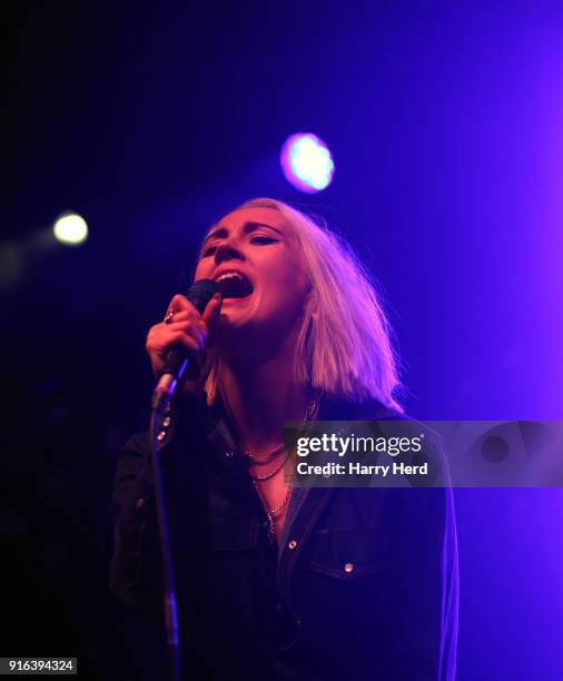 Theresa Jarvis of Yonaka performs at Pyramids Plaza on February 9, 2018 in Portsmouth, England.