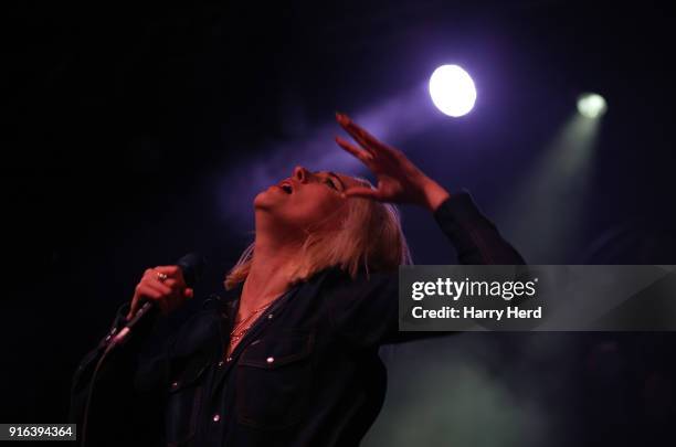 Theresa Jarvis of Yonaka performs at Pyramids Plaza on February 9, 2018 in Portsmouth, England.