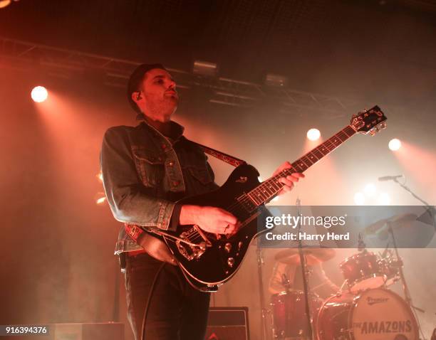 Chris Alderton and Joe Emmett of The Amazons perform at Pyramids Plaza on February 9, 2018 in Portsmouth, England.