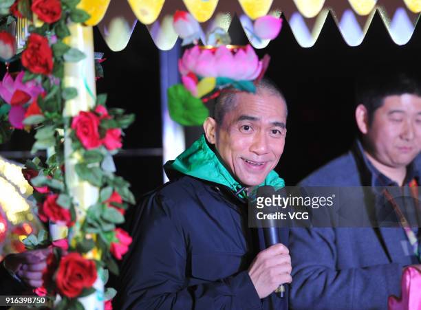 Actor Tony Leung Chiu Wai promotes 'Monster Hunt 2' at Jingsha Ruins Museum on February 9, 2018 in Chengdu, Sichuan Province of China.