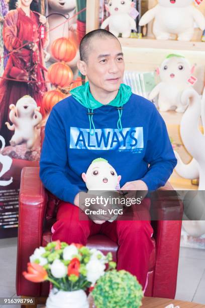 Actor Tony Leung Chiu Wai promotes 'Monster Hunt 2' on February 9, 2018 in Chengdu, Sichuan Province of China.