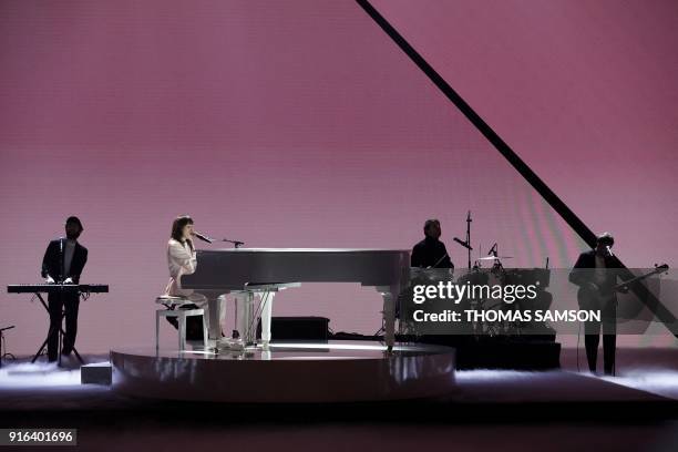 French songwriter, musician and singer Juliette Armanet performs on stage during the 33rd Victoires de la Musique, the annual French music awards...