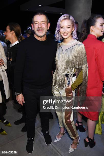 Bottega Veneta Creative Director Tomas Maier and Irene Kim attend the Bottega Veneta Fall/Winter 2018 fashion show at New York Stock Exchange on...