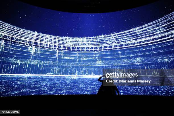 Magician performs during the opening of the Alibaba Group Showcase at the PyeongChang 2018 Winter Olympic Games on February 10, 2018 in Gangneung,...