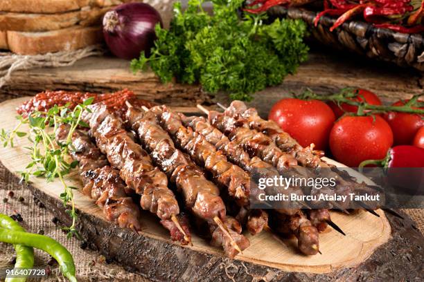 lamb skewers - kebab stock pictures, royalty-free photos & images