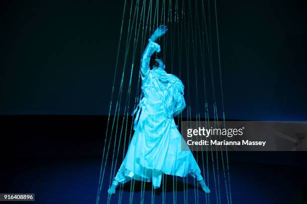 Dancer performs during the opening of the Alibaba Group Showcase at the PyeongChang 2018 Winter Olympic Games on February 10, 2018 in Gangneung,...