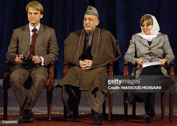 Afghan President Hamid Karzai , Chairperson of the Afghanistan Independent Human Rights Commission Sima Samar and Deputy Special Representative of...