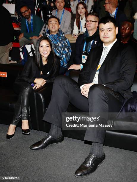 Olympic figure skater Michelle Kwan and NBA legend and Olympian Yao Ming at the opening of the Alibaba Showcase at the PyeongChang 2018 Winter...