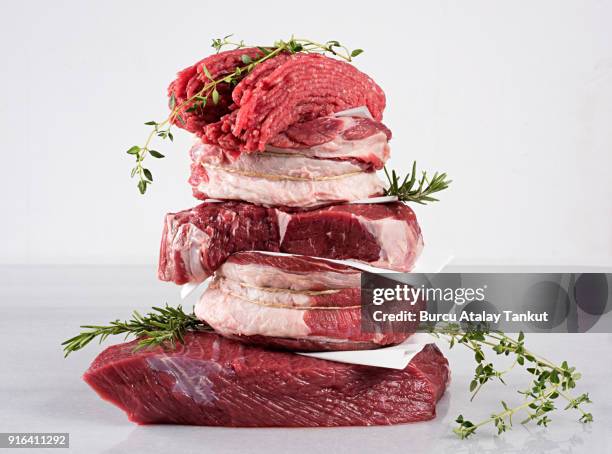 raw beef variations - meat bildbanksfoton och bilder