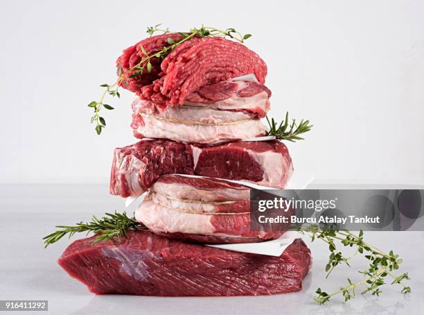 raw beef variations - raw food 個照片及圖片檔
