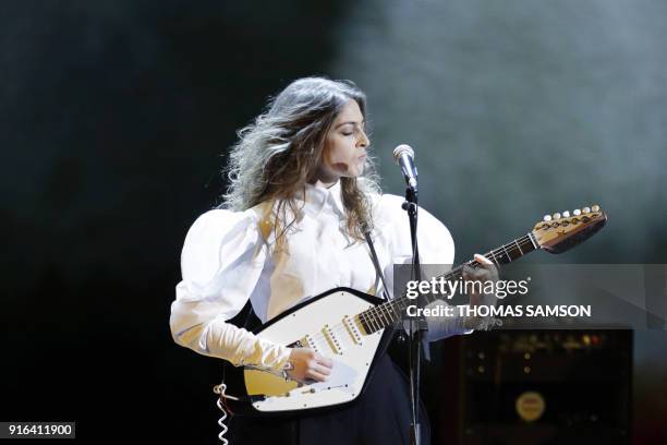 French singer Flora Fischbach aka Fishbach performs during the 33rd Victoires de la Musique, the annual French music awards ceremony, on February 9,...