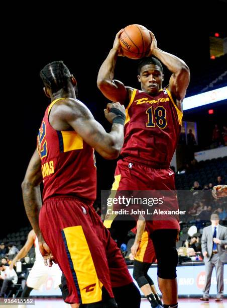 Gerald Beverly of the Canton Charge grab the rebound against the Windy City Bulls on February 09, 2018 at the Sears Centre Arena in Hoffman Estates,...