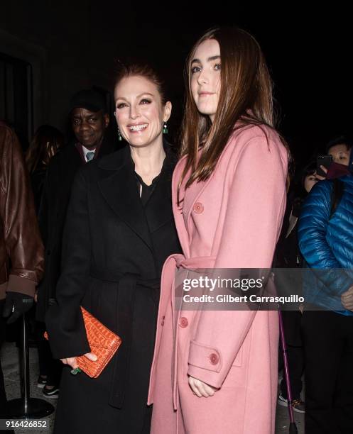 Actress Julianne Moore and Liv Freundlich are seen arriving to the Bottega Veneta fashion show during New York Fashion Week at New York Stock...