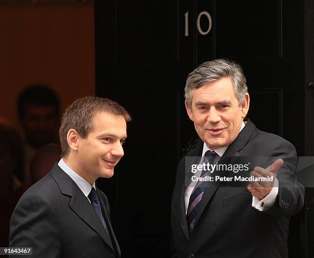 Hungarian Prime Minister Gordon Bajnai meets with Prime Minister Gordon Brown at Downing Street on October 9, 2009 in London. Prime Minister Bajnai...