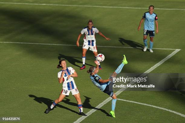 Kylie Ledbrook of Sydney FC in action during the W-League semi final match between Sydney FC and the Newcastle Jets at Leichhardt Oval on February...