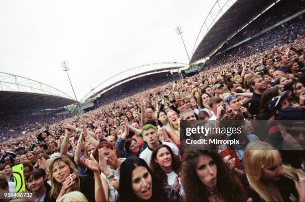 Bon Jovi in concert held at the McAlpine Stadium, Huddersfield, 13th June 2001.